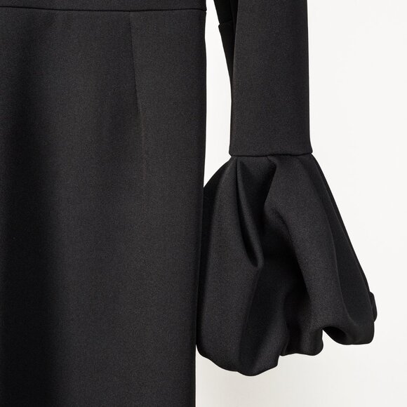 Roksanda Lena Black Crepe Frilled Sleeve Midi Dress - Picture 6 of 11